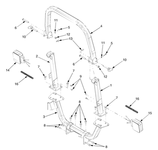 Foldable Rops Diagram and Parts List for 6284 54AD64H710-54AT64H710-54BD64H710-54BT64H710 Cub Cadet Lawn Tractor